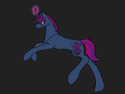 Size: 1024x768 | Tagged: safe, artist:nightshadetheranger, oc, oc only, oc:touchpad criticheart, pony, unicorn, black background, glasses, male, simple background, solo, stallion