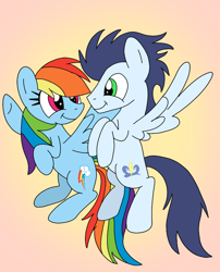 Size: 720x892 | Tagged: safe, artist:dasher666, artist:rainbowflamecharge47, edit, rainbow dash, soarin', pegasus, pony, g4, female, male, mare, ship:soarindash, shipping, stallion, straight