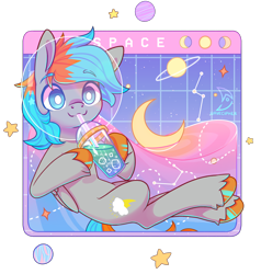Size: 2360x2476 | Tagged: source needed, useless source url, safe, artist:wavecipher, oc, oc only, oc:shade flash, pegasus, pony, commission, constellation, drink, high res, male, pegasus oc, simple background, solo, space, space helmet, stallion, stars, transparent background, unshorn fetlocks, vaporwave