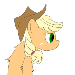 Size: 1024x1024 | Tagged: safe, artist:milkyloquat, applejack, earth pony, pony, g4, drawing, simple background, solo, white background