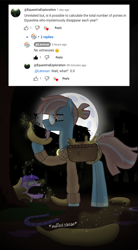 Size: 2423x4391 | Tagged: safe, artist:equestriaexploration, amethyst star, sparkler, oc, oc:solstice breeze, pony, g4, banana, food, glasses, horseshoes, moon