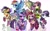 Size: 1920x1200 | Tagged: safe, artist:jully-park, gameloft, applejack, fluttershy, pinkie pie, rainbow dash, rarity, twilight sparkle, alicorn, earth pony, pegasus, pony, unicorn, g4, my little pony: magic princess, edgy, edgy applejack, edgy fluttershy, edgy pinkie pie, edgy rainbow dash, edgy rarity, edgy twilight, full body, gameloft interpretation, goth, mane six, reflection, simple background, twilight sparkle (alicorn), white background