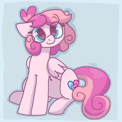Size: 1500x1500 | Tagged: safe, artist:puppie, oc, oc only, pegasus, pony, female, heart, heart eyes, mare, solo, wingding eyes