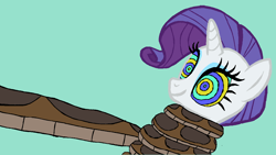 Size: 1280x720 | Tagged: safe, artist:jhilton0907, rarity, pony, snake, unicorn, g4, blue background, coils, female, hypno eyes, hypnority, hypnosis, hypnotized, kaa, kaa eyes, mare, simple background, smiling, story included, wrapped up