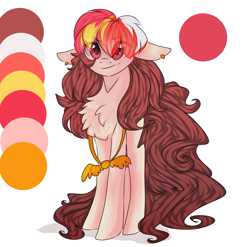 Size: 5197x5126 | Tagged: safe, artist:krissstudios, oc, oc only, oc:kristel, earth pony, pony, absurd resolution, chest fluff, eye clipping through hair, eyebrows, eyebrows visible through hair, female, long tail, mare, reference sheet, simple background, solo, sternocleidomastoid, tail, white background