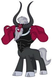 Size: 2322x3447 | Tagged: safe, artist:mlgtrap, lord tirek, centaur, taur, g4, my little pony: the movie, antagonist, beard, cloven hooves, facial hair, high res, horn, male, nose piercing, nose ring, piercing, simple background, solo, transparent background