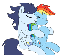 Size: 960x720 | Tagged: safe, artist:dasher666, artist:tggeko, edit, rainbow dash, soarin', pegasus, pony, g4, female, male, mare, preggo dash, pregnant, ship:soarindash, shipping, simple background, stallion, straight, white background