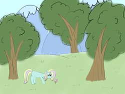 Size: 2732x2048 | Tagged: safe, artist:ponycolton, earth pony, pony, female, flower, grass, high res, mare, mountain, solo, tree