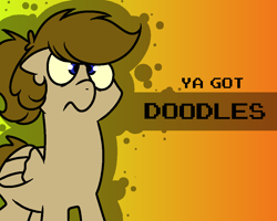 Size: 1000x800 | Tagged: safe, artist:fuckomcfuck, oc, oc only, oc:doodles, pegasus, pony, banned from equestria daily, gradient background, solo, style emulation, ya got