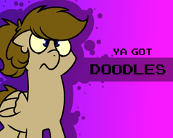 Size: 1000x800 | Tagged: safe, artist:fuckomcfuck, oc, oc only, oc:doodles, pegasus, pony, banned from equestria daily, gradient background, solo, style emulation, ya got