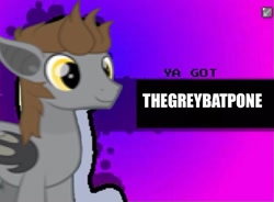 Size: 663x487 | Tagged: artist needed, safe, oc, oc only, oc:devin, bat pony, pony, banned from equestria daily, 1000 hours in ms paint, gradient background, male, meme, purple background, smiling, solo, stallion, ya got