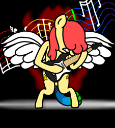 Size: 3023x3351 | Tagged: safe, artist:professorventurer, oc, oc:power star, bipedal, both cutie marks, bowser, electric guitar, gritted teeth, guitar, high res, music notes, musical instrument, rule 85, sheet music, super mario 64, super mario bros., teeth