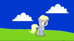 Size: 1080x609 | Tagged: safe, artist:hako33, derpy hooves, pegasus, pony, g4, cute, derpabetes, female, filly, filly derpy hooves, foal, solo