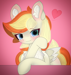 Size: 3128x3304 | Tagged: safe, artist:sodapop sprays, oc, oc only, oc:sodapop sprays, pegasus, pony, chest fluff, ear fluff, female, freckles, happy, high res, in love, looking at you, mare, pegasus oc, simple background, smiling, smiling at you, solo