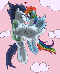 Size: 720x894 | Tagged: safe, artist:dasher666, artist:meownstersss, edit, rainbow dash, soarin', pegasus, pony, g4, female, kiss on the lips, kissing, male, mare, ship:soarindash, shipping, stallion, straight