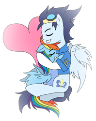 Size: 720x911 | Tagged: safe, artist:dasher666, artist:meownstersss, edit, rainbow dash, soarin', pegasus, pony, g4, female, male, mare, ship:soarindash, shipping, simple background, stallion, straight, white background