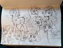 Size: 4032x3024 | Tagged: safe, artist:fluffywolf36, pinkie pie, earth pony, pony, g4, concave belly, drawing, female, pencil drawing, photo, sketch, sketch dump, solo, traditional art