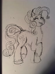 Size: 4032x3024 | Tagged: safe, artist:fluffywolf36, pinkie pie, earth pony, pony, g4, concave belly, drawing, female, fluffy, pencil drawing, sketch, solo, traditional art