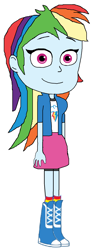 Size: 762x2017 | Tagged: safe, artist:thegothengine, rainbow dash, equestria girls, g4, female, simple background, smiling, solo, white background