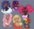 Size: 2048x1757 | Tagged: safe, artist:clarissasbakery, applejack, fluttershy, pinkie pie, rainbow dash, rarity, twilight sparkle, human, g4, afro puffs, alternate hairstyle, dark skin, gray background, group, humanized, lipstick, mane six, pigtails, sextet, simple background, tan skin