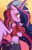 Size: 1044x1617 | Tagged: safe, artist:lummh, artist:wildblur, twilight sparkle, alicorn, anthro, comic:friendship with benefits, g4, the last problem, ass, blushing, breasts, busty twilight sparkle, butt, female, gradient background, heart, heart eyes, just like geoffrey, older, older twilight, older twilight sparkle (alicorn), princess twilight 2.0, solo, twilight sparkle (alicorn), underboob, wingding eyes