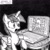 Size: 1080x1080 | Tagged: safe, artist:golabutron, twilight sparkle, alicorn, pony, g4, black and white, black background, computer, female, grayscale, homer simpson, inktober, laptop computer, mare, monochrome, mr. sparkle, open mouth, shocked, simple background, solo, the simpsons, traditional art, twilight sparkle (alicorn)