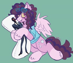 Size: 1776x1536 | Tagged: safe, artist:k0br4, oc, oc:stripe, pegasus, pony, blushing, body pillow, clothes, looking at you, smiling, smiling at you, solo