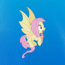 Size: 3464x3464 | Tagged: safe, fluttershy, bat pony, g4, bat ponified, blue background, flutterbat, high res, race swap, simple background, source unknown