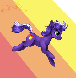 Size: 1297x1340 | Tagged: safe, artist:uto4ka, oc, oc only, oc:proudy hooves, earth pony, pony, 2016, earth pony oc, green eyes, male, running, smiling, solo, stallion, watermark