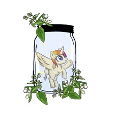 Size: 1080x1184 | Tagged: artist needed, safe, oc, oc only, alicorn, pony, alicorn oc, horn, jar, simple background, solo, white background, wings