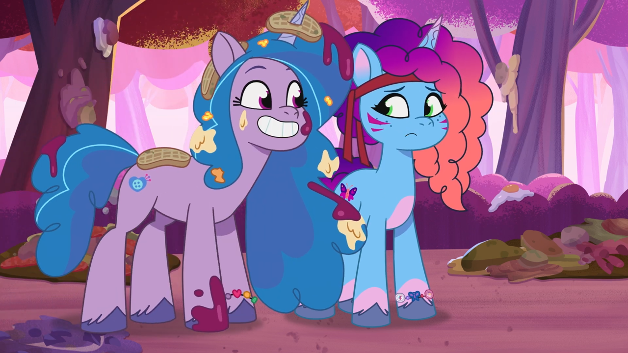 3237054 safe, screencap, izzy moonbow, misty brightdawn, pony