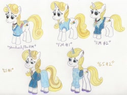 Size: 1517x1135 | Tagged: safe, artist:opti, oc, oc only, oc:guiding light, pony, unicorn, g4, g5, redesign, solo, traditional art