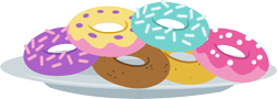 Size: 8312x3000 | Tagged: safe, artist:cloudy glow, .ai available, donut, food, no pony, plate, simple background, transparent background, vector