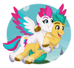 Size: 6012x5560 | Tagged: safe, artist:faitheverlasting, hitch trailblazer, zipp storm, earth pony, pegasus, pony, g5, absurd resolution, adorazipp, cute, duo, duo male and female, female, flying, happy, hitchbetes, holding a pony, male, mare, open mouth, open smile, ship:stormblazer, shipping, simple background, smiling, spread wings, stallion, straight, teeth, transparent background, unshorn fetlocks, wings