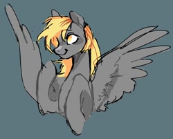 Size: 1068x860 | Tagged: safe, artist:clowncarpal, derpy hooves, pony, g4, colored sketch, female, mare, simple background, sketch, solo