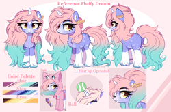 Size: 3476x2280 | Tagged: safe, artist:2pandita, oc, oc:fluffy dream, pony, unicorn, female, high res, mare, reference sheet, solo