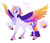 Size: 1400x1200 | Tagged: safe, artist:arexstar, oc, oc only, oc:dawn till dusk, pegasus, pony, chest fluff, colored wings, magical lesbian spawn, multicolored wings, offspring, parent:rainbow dash, parent:zipp storm, simple background, solo, white background, wings