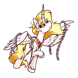 Size: 3000x3000 | Tagged: safe, artist:magician-horse, daybreaker, alicorn, pony, g4, chains, clothes, fanfic art, female, high res, simple background, solo, suit, transparent background