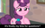 Size: 1920x1239 | Tagged: safe, edit, edited screencap, screencap, sugar belle, pony, unicorn, comic:celestia's servant interview, hard to say anything, bedroom eyes, caption, cs captions, cute, female, image macro, interview, looking at you, mare, raised hoof, smiling, solo, sugarbetes, text