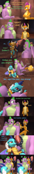 Size: 1920x9720 | Tagged: safe, artist:red4567, princess ember, smolder, spike, dragon, g4, g5, my little pony: make your mark, spoiler:g5, spoiler:my little pony: make your mark, 3d, armor, bloodstone scepter, comic, dragon armor, dragon lord ember, dying, gigachad spike, implied opaline arcana, older, older smolder, older spike, realization, sad, source filmmaker