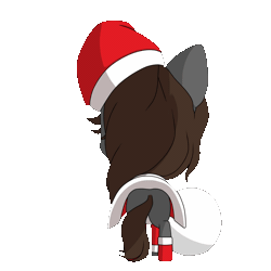 Size: 1200x1200 | Tagged: safe, artist:nihithebrony, oc, oc only, oc:sonata, pony, unicorn, elements of justice, turnabout storm, animated, blushing, butt, chibi, christmas, clothes, costume, cute, female, gif, glasses, hat, holiday, mare, meme, open mouth, padoru, plot, sack, santa costume, santa hat, simple background, smiling, transparent background