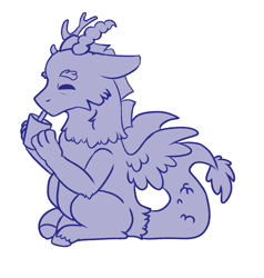 Size: 1664x1748 | Tagged: safe, artist:delfinaluther, discord, draconequus, g4, baby discord, baby draconequus, cute, discute, drink, eyes closed, icon, milkshake, monochrome, sitting, solo