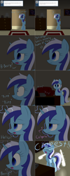 Size: 2562x6408 | Tagged: safe, artist:acersiii, berry punch, berryshine, minuette, pony, unicorn, g4, ask, magic, phone, solo, tumblr:questioncolgatepony