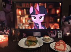 Size: 1331x982 | Tagged: safe, twilight sparkle, alicorn, pony, g4, bedroom eyes, female, irl, looking at you, mare, photo, twilight sparkle (alicorn), waifu, waifu dinner