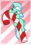 Size: 1086x1540 | Tagged: safe, artist:witchtaunter, lyra heartstrings, pony, unicorn, g4, animated, candy, candy cane, christmas, derp, drool, faic, food, gif, holiday, horses doing horse things, l.u.l.s., loop, nom, perfect loop, solo, this will end in little crackly pieces