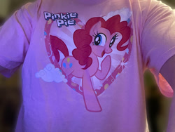 Size: 828x621 | Tagged: safe, artist:thebronypony123, pinkie pie, earth pony, pony, g4, clothes, merchandise, shirt, solo, t-shirt