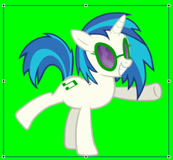 Size: 552x510 | Tagged: safe, artist:alethila, dj pon-3, vinyl scratch, pony, fighting is magic, fighting is magic aurora, g4, adobe flash, background pony, green background, raised hoof, raised leg, raised tail, recolor, simple background, solo, standing on two hooves, tail