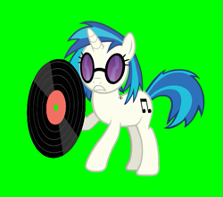 Size: 519x456 | Tagged: safe, artist:alethila, dj pon-3, vinyl scratch, pony, unicorn, fighting is magic, fighting is magic aurora, g4, adobe flash, frown, green background, record, simple background, solo