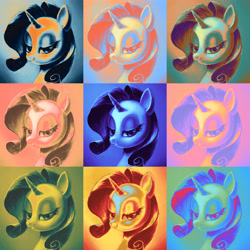 Size: 5952x5952 | Tagged: safe, artist:hunternif, rarity, pony, unicorn, g4, andy warhol, female, mare, marilyn monroe, modern art, ponified, pop art, solo