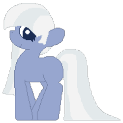 Size: 950x950 | Tagged: safe, artist:castafae, oc, oc only, oc:snowy, earth pony, pony, adult blank flank, blank flank, female, long mane, long tail, mare, pixel art, simple background, solo, tail, transparent background